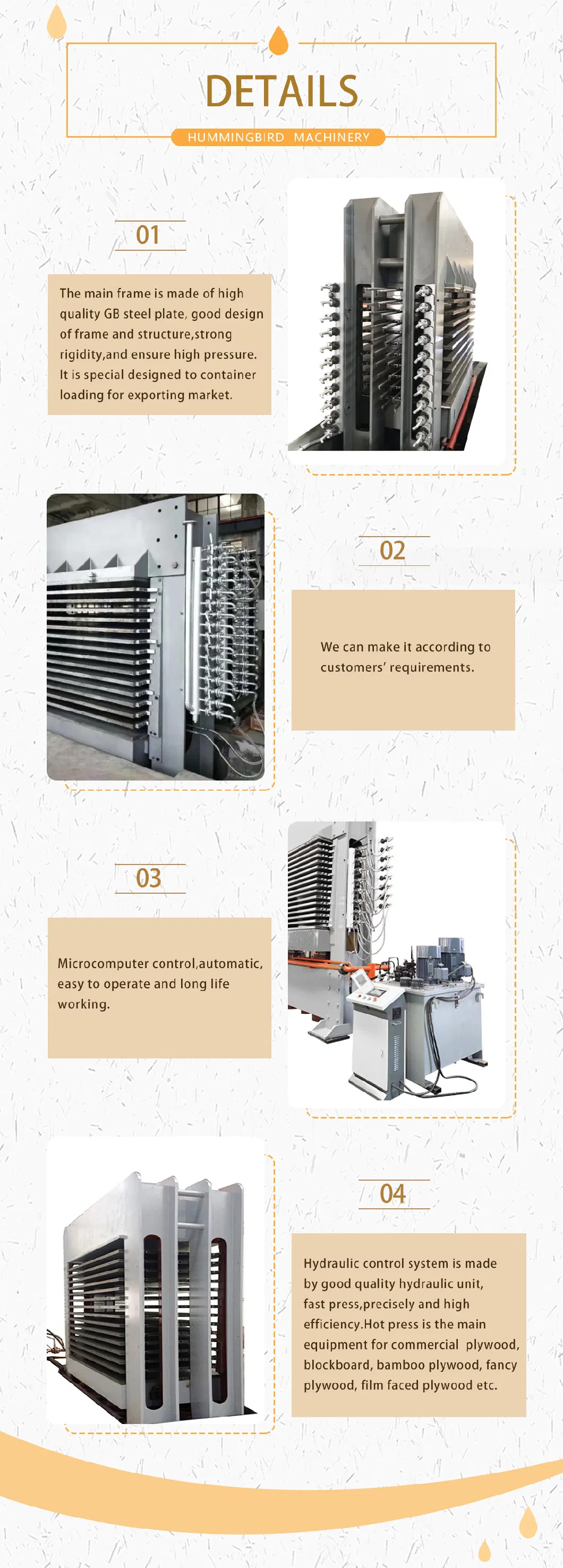 Hot Press Press Machine for Plywood Hot Press Melamine Laminating Machine